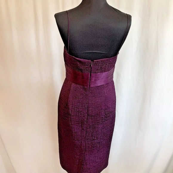Elie Tahari Plum Purple Textured Cocktail Dress - Size Extra Small - Picture 4 of 5